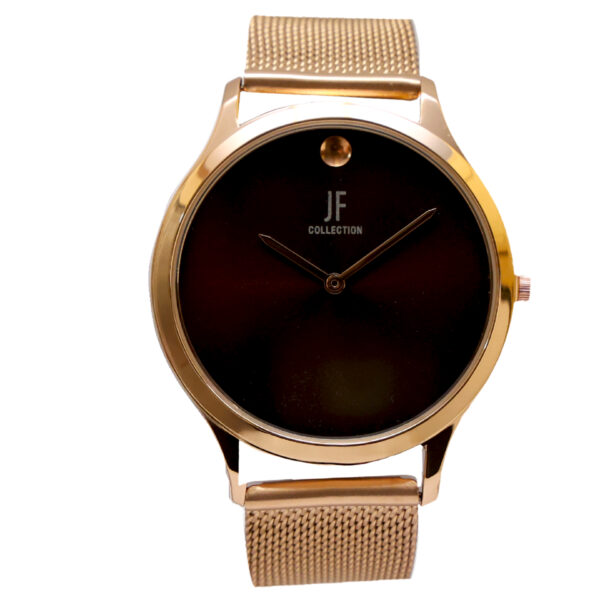 Jean Fendi Black Dial Gold Mesh Watch