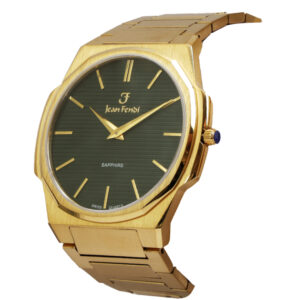 Jean Fendi Gold & Green Sapphire Dial Watch - Image 3