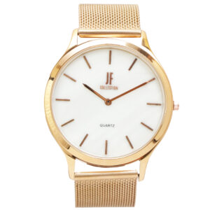 Jean Fendi White Dial Gold Mesh Watch