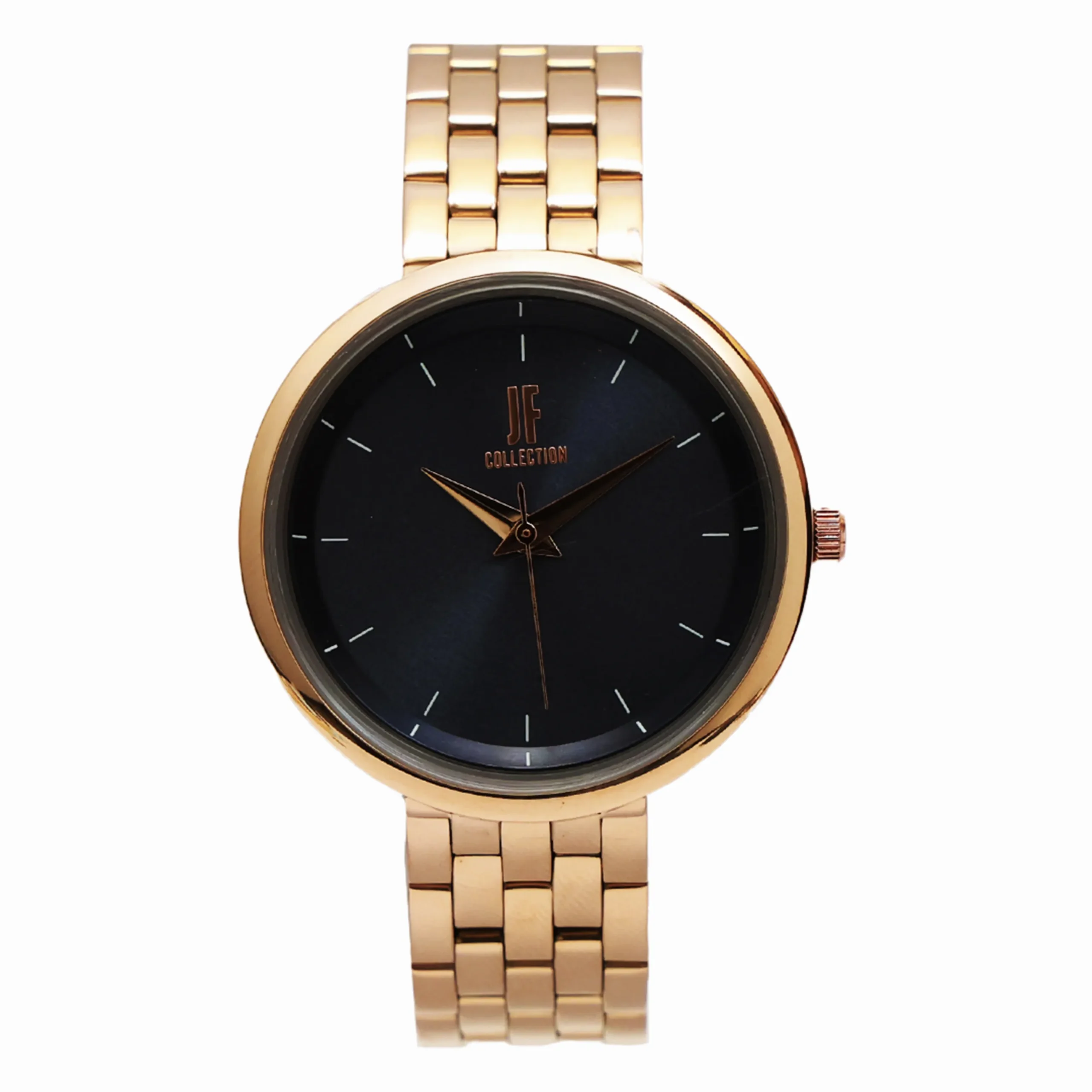 Minimal Black Dial Rose Gold Watch
