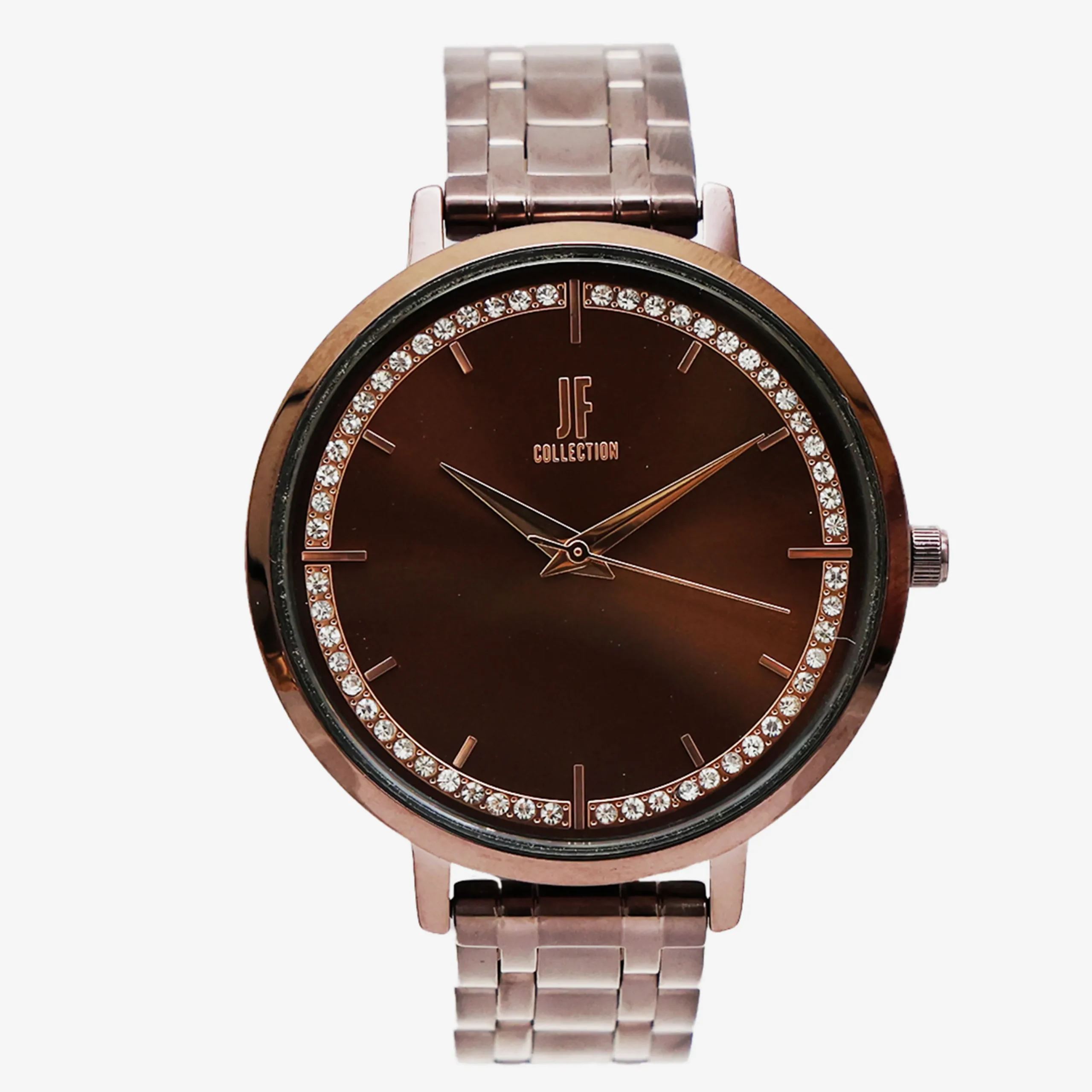 Rose Gold Crystal Bezel Luxury Watch