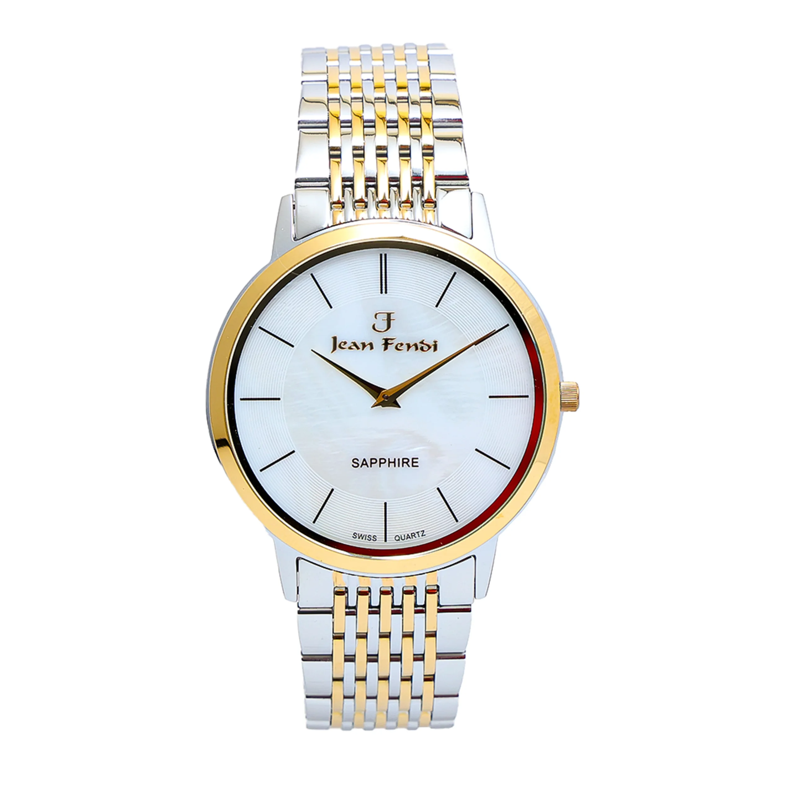 Jean Fendi Sapphire White Dial Two-Tone Men’s Watch