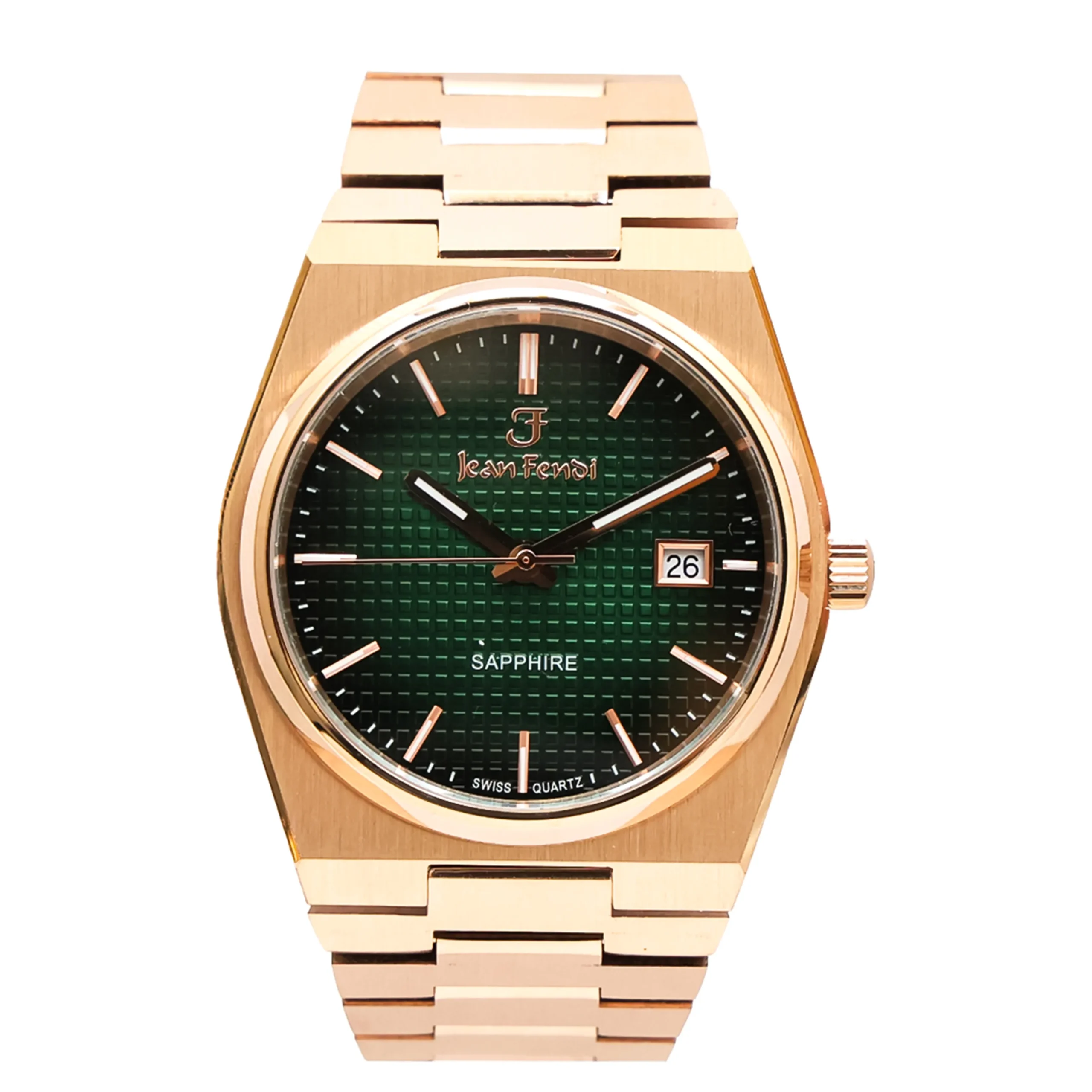Jean Fendi Sapphire Green Dial Gold Watch
