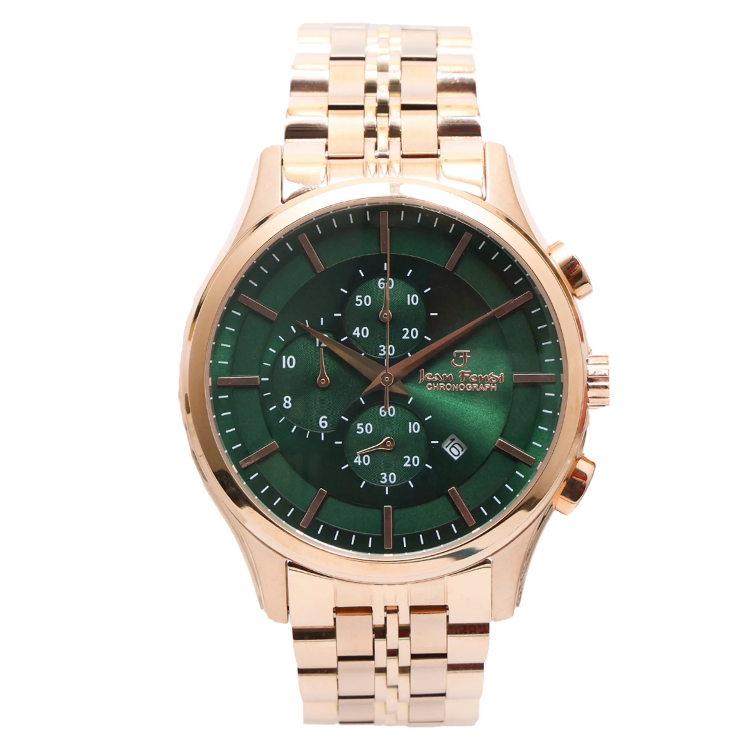Green Dial Rose-Gold Chronograph Men’s Watch