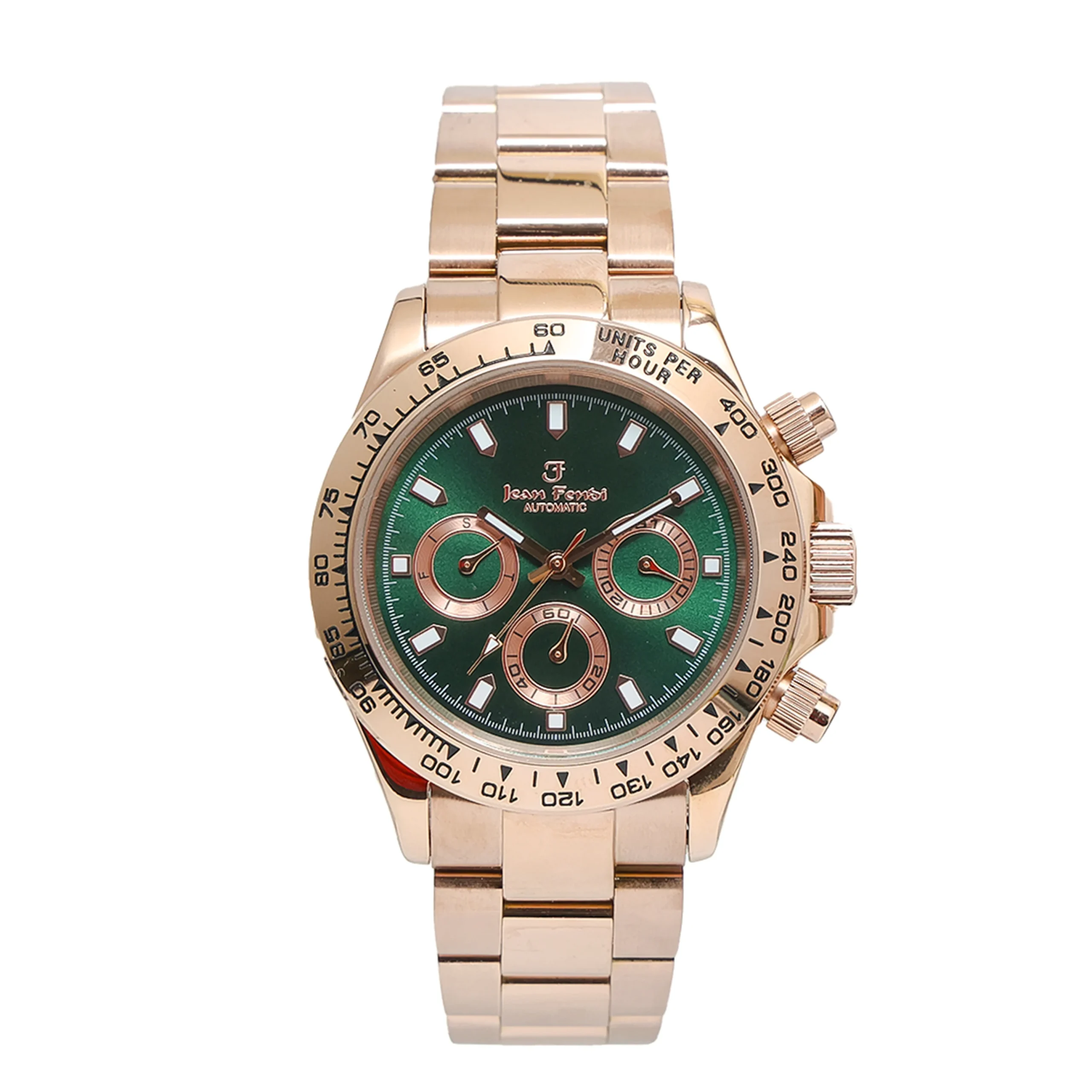 Green Dial Rose-Gold Chronograph Men’s Watch