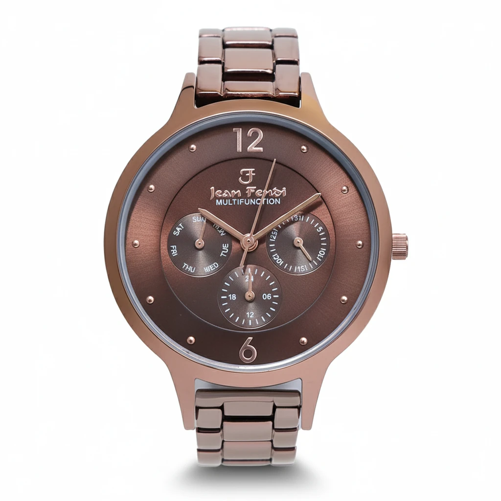 Brown Dial Full Rose-Gold Multifunction Ladies’ Watch