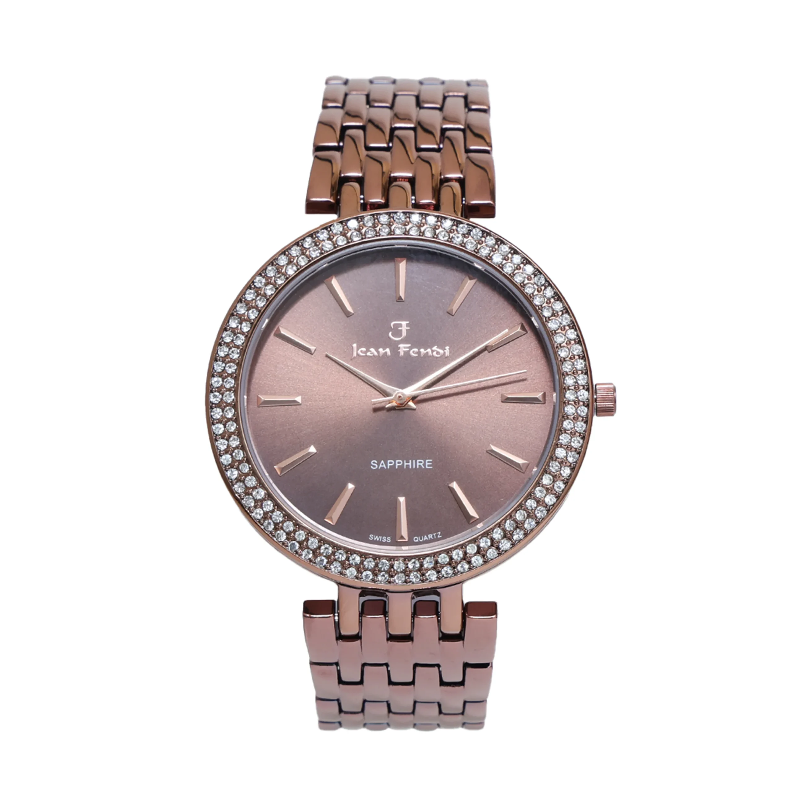 Crystal Bezel Chocolate-Brown Ladies’ Watch