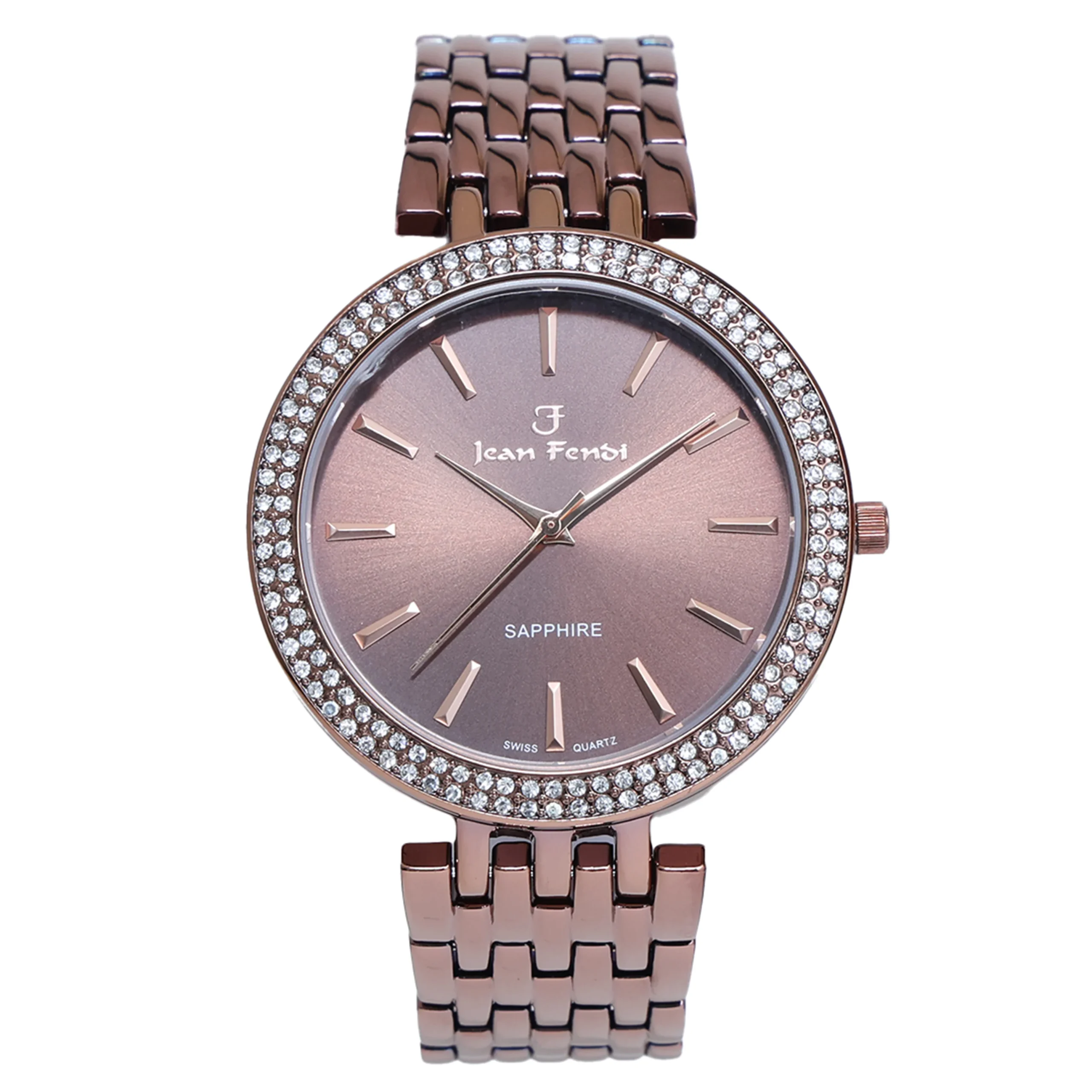 Crystal Bezel Rose-Brown Ladies’ Watch