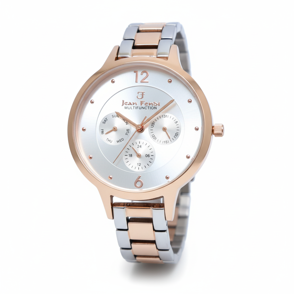 Silver Dial Rose-Gold Two-Tone Multifunction Ladies’ Watch